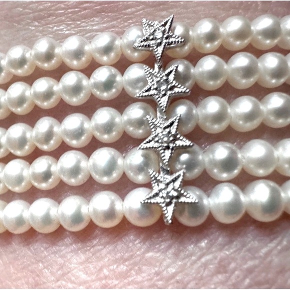 💎 Elegant Exquisite Vintage Mark Lash Pearl, Diamond, 18K White Gold Bracelet💎 - Picture 3 of 16